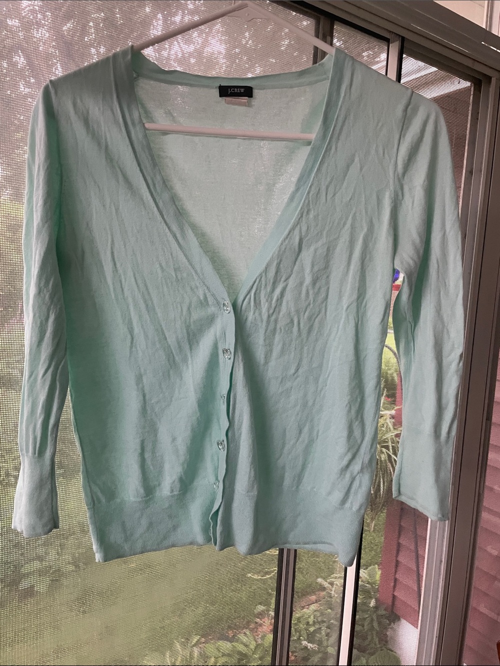 J. Crew Women's Mint Crewneck Button Cardigan Small